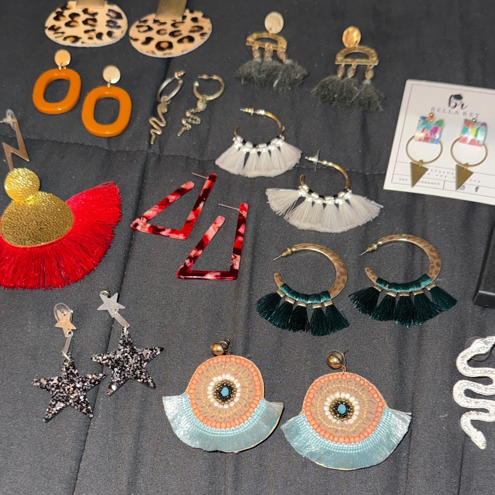 Assorted Statement Earrings Set - Colorful Mix - Picture 3 of 5